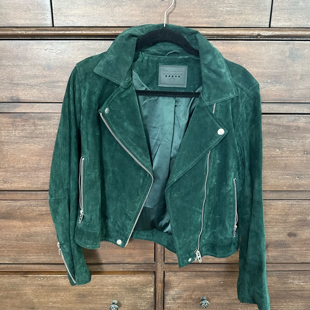 BlankNYC green suede jacket